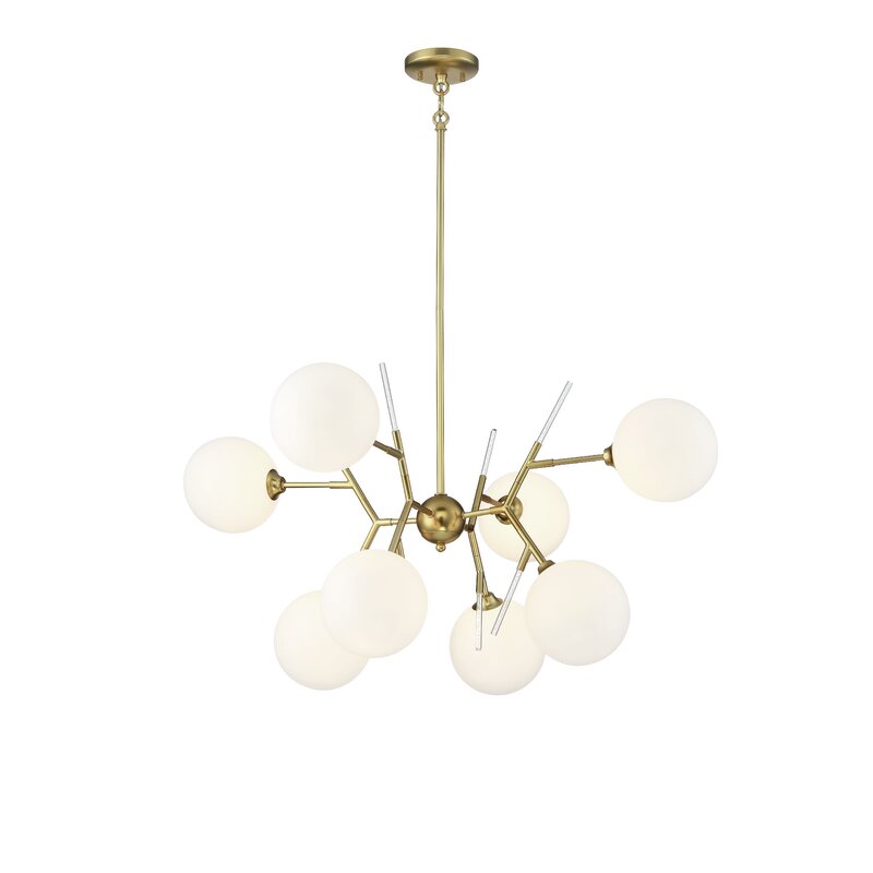 Corrigan Studio Anoka 8 Light Sputnik Modern Linear Chandelier Wayfair